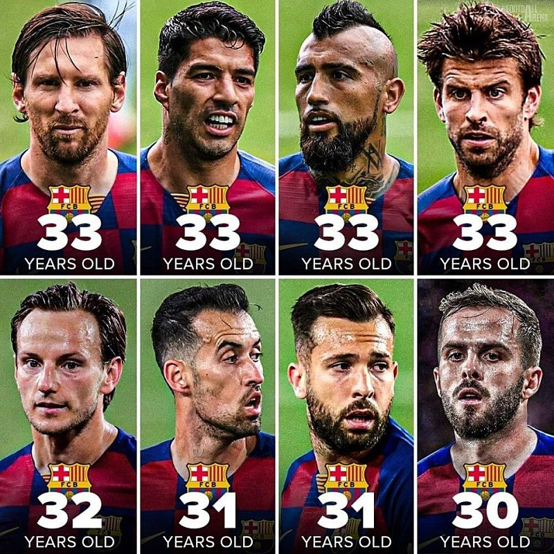 바르셀로나 주요 선수들 나이